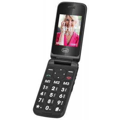 TELEFONO TREVI FLEX PLUS 55 FLIP SENIOR PHONE DUAL SCREEN BLACK