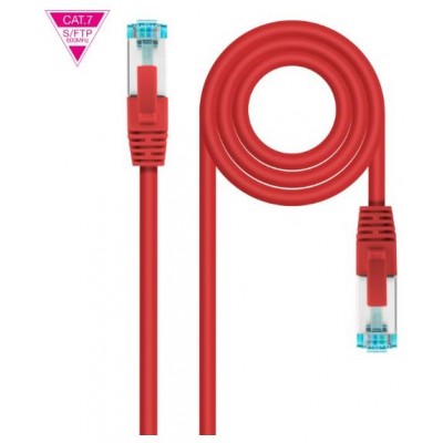 CABLE DE RED LATIGUILLO 600MHZ LSZH SFTP PIMF CAT7 AWG26 1 M ROJO NANOCABLE (Espera 4 dias)