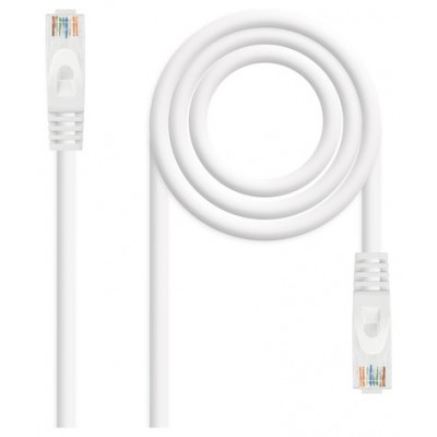 CABLE DE RED LATIGUILLO RJ45 UTP CAT6A AWG24 1 M BLANCO NANOCABLE (Espera 4 dias)