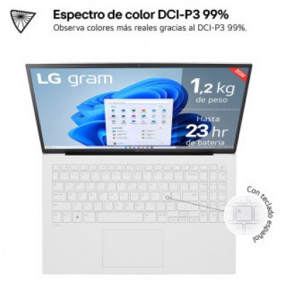 LG GRAM DE 15 PULGADAS LAPTOP LIGERO DE 16GB RAM INTEL CORE ULTRA 7 WINDOWS 11, PANTALLA IPS ANTIRREFLEJO (Espera 4 dias)