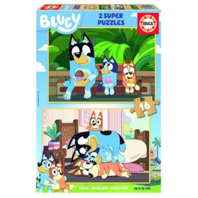 PUZZLE MADERA BLUEY 2X16 PIEZAS  EDUCA BORRAS 19406 EDUCA 19406 (Espera 4 dias)