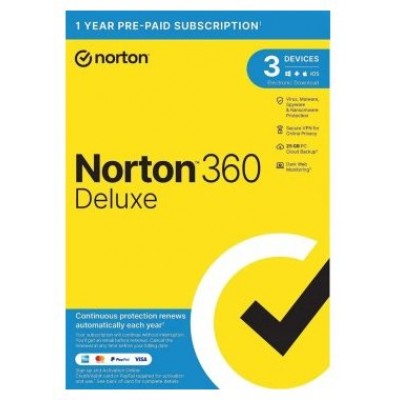 Norton 360 Deluxe 25gb Es 1 User 3 Device 12mo Tech