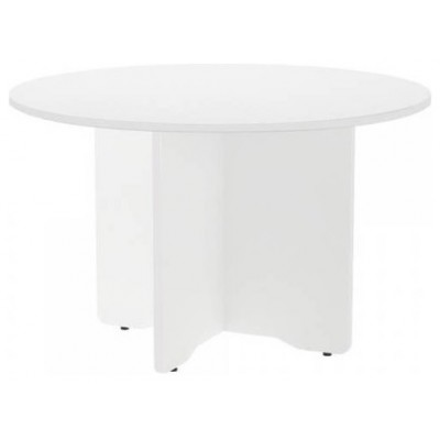 MESA DE REUNIONES REDONDA 120CM DE DIAMETRO. ALTURA 72CM. COLOR: PATA BLANCA / TABLERO BLANCO ROCADA 3006AW04 (Espera 4 dias)