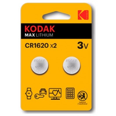 Pila Kodak Boton Litio Cr1620 3v Blister 2 Unidades