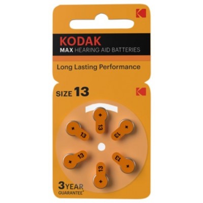 Pila Kodak Max Para Audifonos P13 Blister 6 Unidades