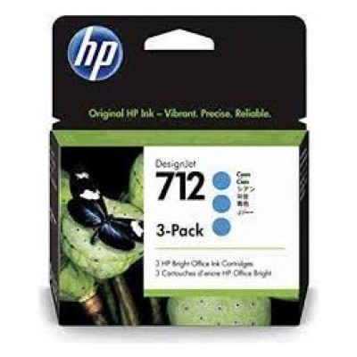 HP Paquete de 3 cartuchos de Tinta DesignJet 712 cian de 29 ml (Espera 4 dias)