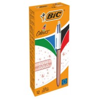 BOLÍGRAFO 4 COLORES PINK GOLD BIC 504894 (MIN12) (Espera 4 dias)