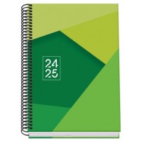 AGENDA ESCOLAR 2024-2025 TAMAÑO A5 TAPA CARTON FORRADO  DÍA PÁGINA TANGRAM BASIC VERDE DOHE 51742 (Espera 4 dias)