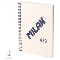 CUADERNO A5 CON ESPIRAL Y TAPA DURA, 80 HOJAS BLANCAS DE 95 GR/M, COLECCIÓN 430 SINCE 1918, BEIGE MILAN 57151E80BG (Espera 4 dias)