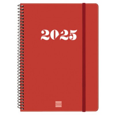 AGENDA 2025 BASIC MY E10 155X212MM SEMANA VISTA HORIZONTAL ROJO FINOCAM 743503025 (Espera 4 dias)