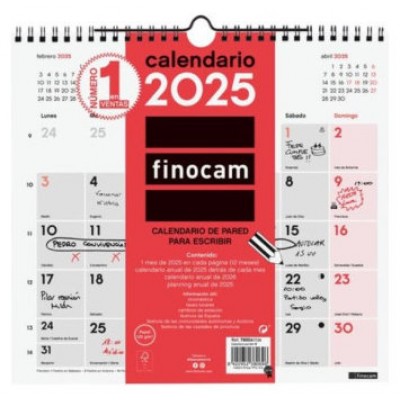 CALENDARIO 2025 NEUTRO PARED ESCRIBIR M 265X245MM FINOCAM 780060025 (Espera 4 dias)