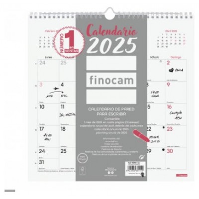 CALENDARIO 2025 PARED TRENDY CHIC ESCRIBIR 300X300MM BLANCO FINOCAM 787007325 (Espera 4 dias)