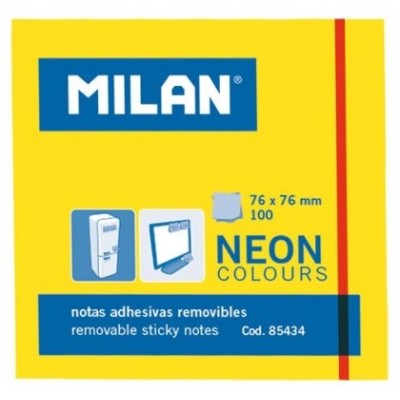 MILAN BLOC NOTAS ADHESIVAS 100 HOJAS 76X76MM AMARILLO