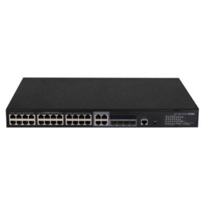 H3C S5130S-28S-PWR-EI L2 Ethernet Switch with 24*10/100/1000BASE-T PoE+ Ports(AC 185W) and 4*1G/10G BASE-X SFP Plus Ports,(AC) (Espera 4 dias)