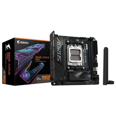 GIGABYTE B850I AORUS PRO Placa Base - Compatible con procesadores AMD Ryzen Serie 9000, VRM digital de 8+2+1 fases, hasta 8400MHz DDR5 (OC), 1xPCIe 5.0 + 1xPCIe 4.0 M.2, 2.5LAN, WIFI 7, USB 3.2 Gen 2 (Espera 4 dias)