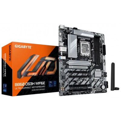 GIGABYTE B860 DS3H WIFI6E Placa base - CPUs Intel Core Ultra, VRM de 8+1+2+2 fases, hasta 9066MHz DDR5, 1xPCIe 5.0 + 1xPCIe 4.0 M.2, LAN 2,5 GbE, WIFI 6E, USB 3.2 Gen 2x2 (Espera 4 dias)