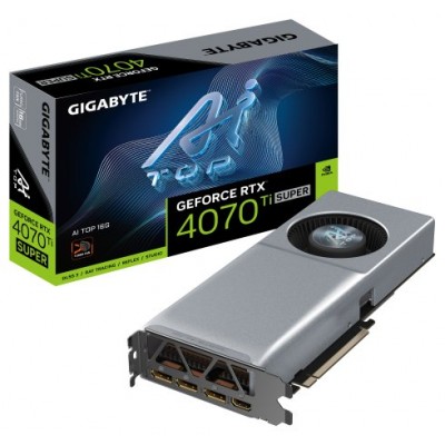 GIGABYTE GeForce RTX 4070 Ti SUPER AI TOP 16G Tarjeta Gráfica - 16GB GDDR6X, 256bit, PCI-E 4.0, 2610MHz Core Clock, 3 x DisplayPort 1.4a, 1 x HDMI 2.1a, NVIDIA DLSS 3, GV-N407TSAI TOP-16GD (Espera 4 dias)