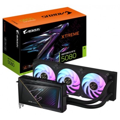 GIGABYTE AORUS GeForce RTX 5080 XTREME WATERFORCE 16G Tarjeta Gráfica - 16GB GDDR7, 256 bits, PCI-E 5.0, 2805MHz Core Clock, 3 x DP 2.1a, 1 x HDMI 2.1b, NVIDIA DLSS 4, GV-N5080AORUSX W-16GD (Espera 4 dias)