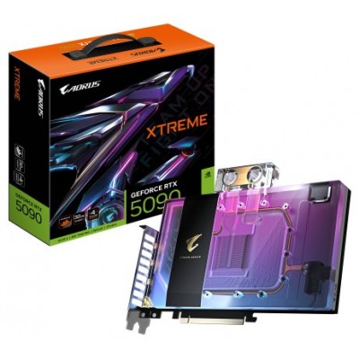 GIGABYTE AORUS GeForce RTX 5090 XTREME WATERFORCE WB 32G Tarjeta Gráfica - 32 GB GDDR7, 512 bits, PCI-E 5.0, 2655 MHz Frecuencia Base, 3 x DP 2.1a, 1 x HDMI 2.1b, NVIDIA DLSS 4, GV-N5090AORUSX WB-32GD (Espera 4 dias)