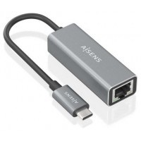 AISENS - CONVERSOR USB3.1 GEN1 USB-C A ETHERNET GIGABIT 10/100/1000 MBPS, GRIS, 15CM