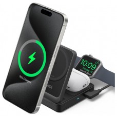 CARGADOR ANKER MAGGO MAGNETIC WIRELESS CHARGER 15W FOLDABLE 3-IN-1 BLACK EU PLUG