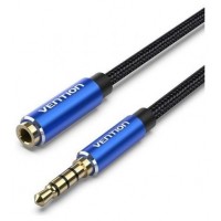 CABLE AUDIO ESTEREO JACK 3.5/M JACK 3.5/H 0.5 M AZUL VENTION (Espera 4 dias)