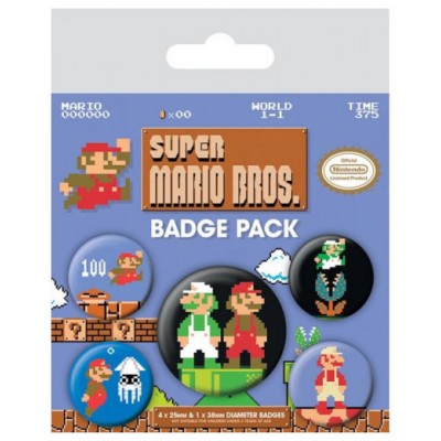 JUEGO DE CHAPAS SUPER MARIO RETRO PYRAMID BP80442 (Espera 4 dias)