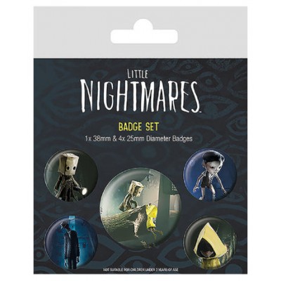 SET DE CHAPAS (5 UNIDADES) LITTLE NIGHTMARES II MEDIDAS: 1 X 3,8 CM/ 4 X 2,5CM PYRAMID BP80755 (Espera 4 dias)