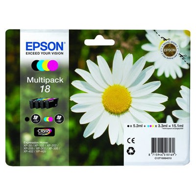 Epson Expression Home XP-102/205/305/405 MultiPack 4 Cartuchos (KCMY)(Radiofrecuencia)