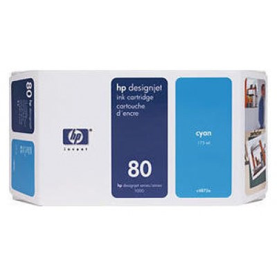 HP Designjet 1050C/1055C/C Plus. Cartucho Cian Nº80, 350ml.