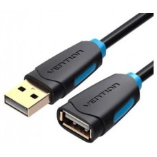 CABLE ALARGADOR USB 2.0 M/H CONECTOR DORADO 3 M NEGRO VENTION (Espera 4 dias)