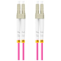 CABLE DE FIBRAOPTICA LANBERG 1M MULTI LC/UPC-LC/UPC DUPLEX OM4 50/125 LSZH VIOL