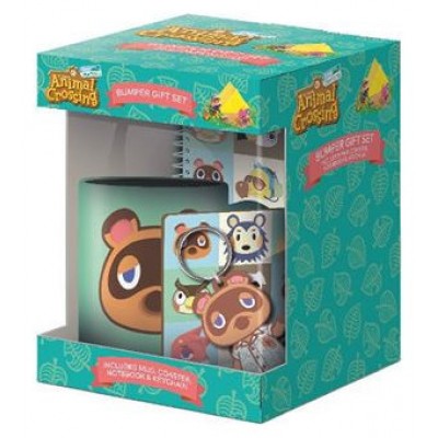 SET DE REGALO TAZA, CUADERNO, LLAVERO Y POSAVASOS ANIMAL CROSSING NEW HORIZON FACES PYRAMID GP85812 (Espera 4 dias)