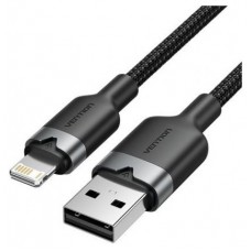 CABLE 2.0 USB A LIGHTNING TRENZADO 2 M NEGRO VENTION (Espera 4 dias)