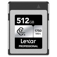 LEXAR 512GB PROFESSIONAL CFEXPRESS TYPE B CARD SILVER, UP TO 1750MB/S READ 1300MB/S WRITE (Espera 4 dias)