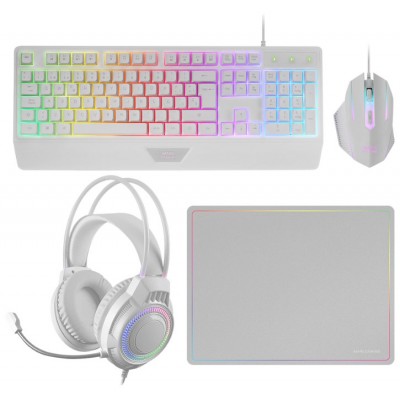 KIT COMBO PACK 4EN1 RGB MCP124 PRO BLANCO MARS GAMING (Espera 4 dias)