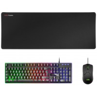 Teclado Mouse Y Alfombrilla Mars Gaming Mcpx Negro