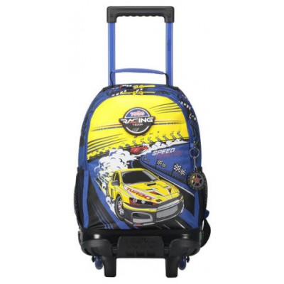 MOCHILA ESCOLAR CON RUEDAS MEDIANA DE CARRERAS DE COCHES TOTTO MJ03VLC005-2310-6J7M (Espera 4 dias)