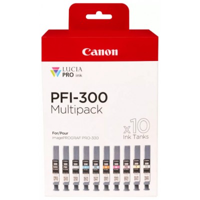 MULTIPACK 10 CARTUCHOS CANON TINTA PFI-300 (Espera 4 dias)