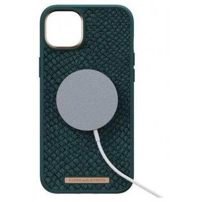 FUNDA MAGSAFE IPHONE 14 PLUS PIEL DE SALMON VERDE OSCURO NJORD (Espera 4 dias)