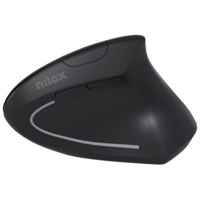 Nilox Ratón Wireless Vertical, 1600 DPI, Negro