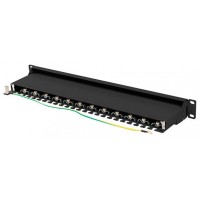 PATCH PANEL LANBERG 24 PUERTOS 1U 19? CAT.7 FTP NEGRO