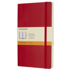 LIBRETA CLASICA TAPA BLANDA ROJO ESCARLATA L (13X21CM) RAYADA MOLESKINE QP616F2 (Espera 4 dias)