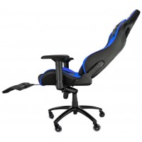 SILLA GAMER TALIUS CAIMAN V2 NEGRA/AZUL, REPOSAPIES,