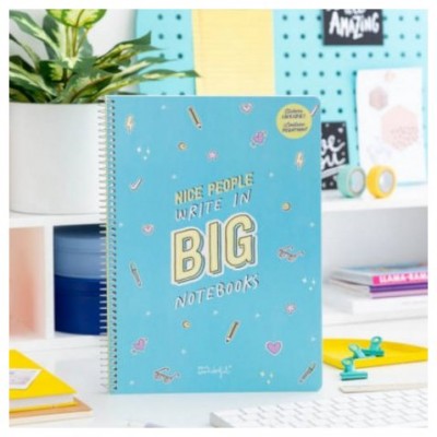 LIBRETA A4 TAPA DURA CON ESPIRAL "NICE PEOPLE WRITE IN BIG NOTEBOOKS" MR. WONDERFUL WOA09447EN (Espera 4 dias)